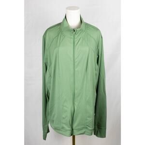 Xersion 3X Womens Activewear Quick-Dri Jacket Full Zip Green